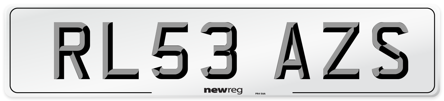RL53 AZS Number Plate from New Reg